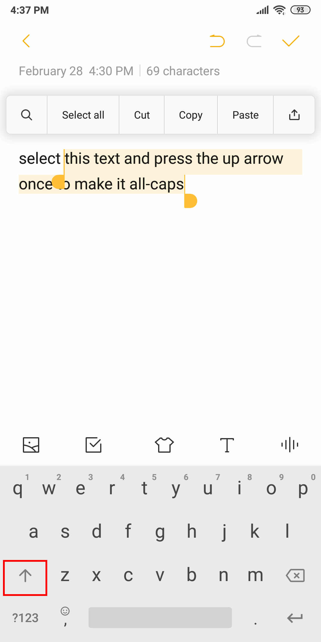 All Caps Android