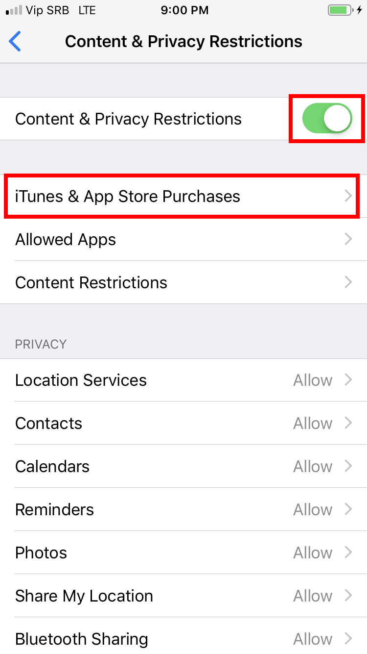 iTunes & App Store Purchases