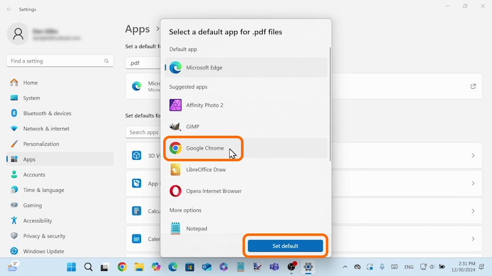 Change Default PDF Viewer - Set Chrome Default 2