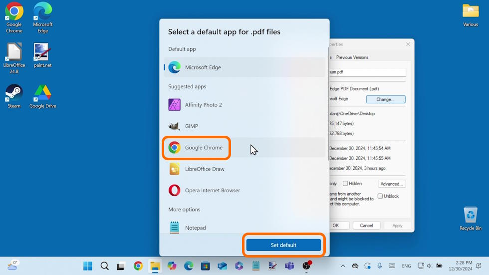 Change Default PDF Viewer - Set Chrome Default